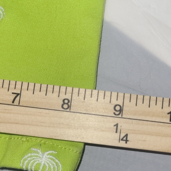 Bright Green Cropped Pants with Embroidered Palm Tree Pattern Slimming NWT - Picture 10 of 12